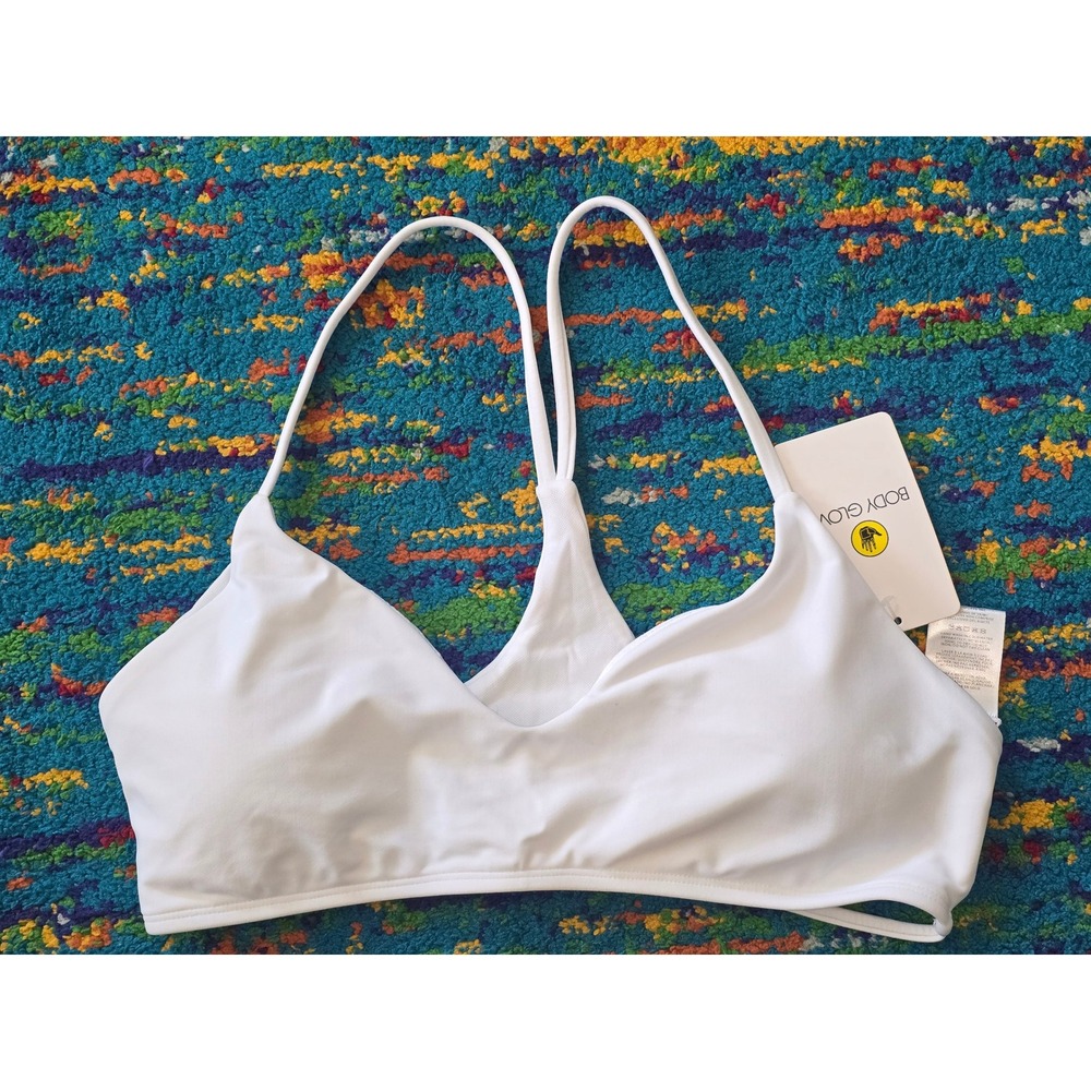 NWT Body Glove Bikini Top White Alani Racerback Ladder Back Women Large